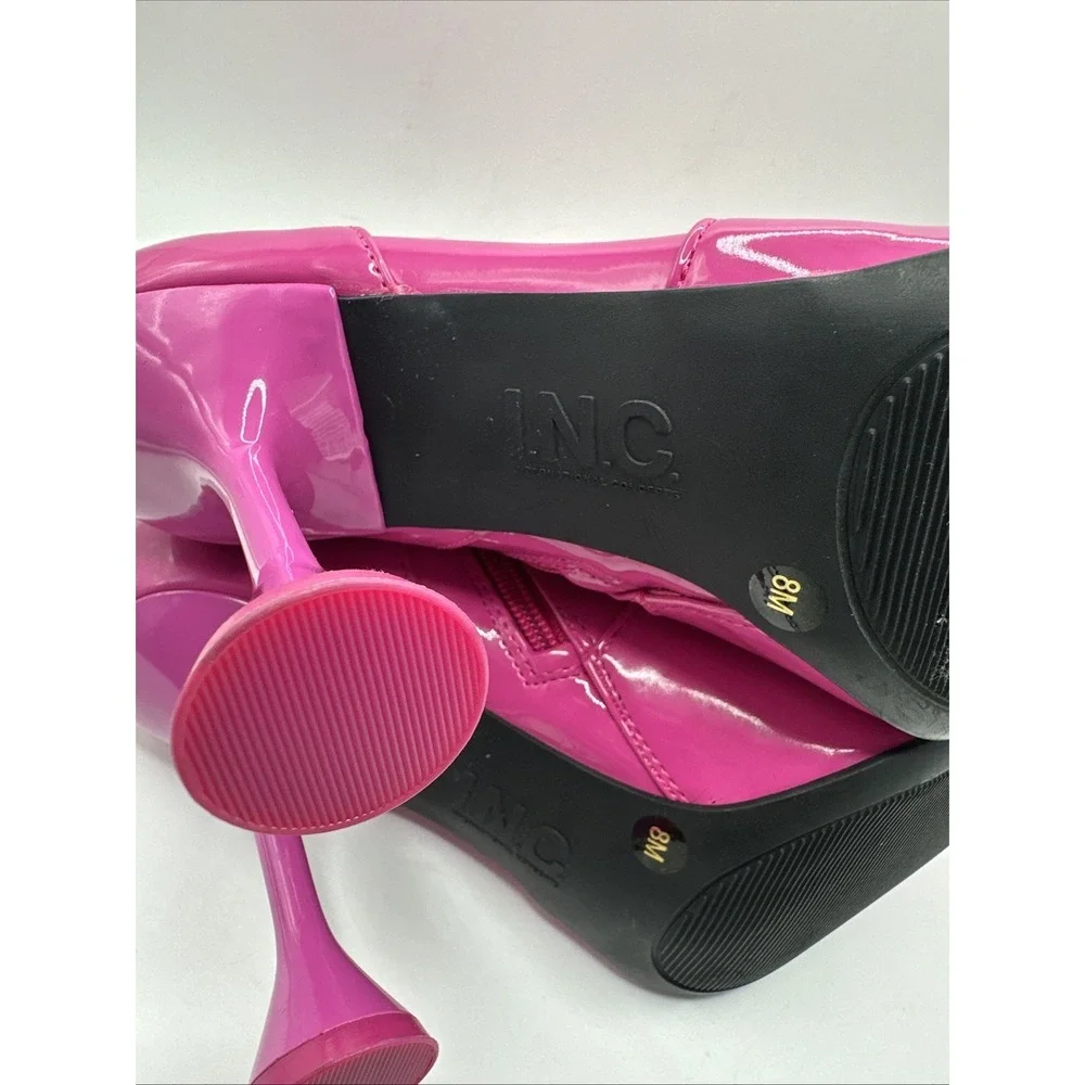 New INC‎ International Concepts Hot Pink Ankle Boots Patent Barbiecore Size 8M